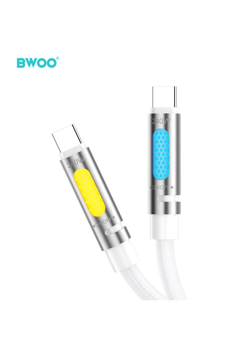 BWOO Type-C To Type-C Skin-Friendly Liquid Silicon Charging Cable White - Image 3
